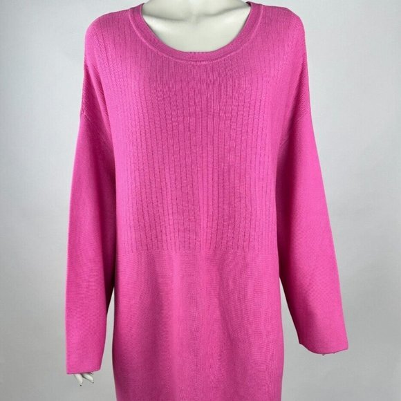 Talbots Cotton Tunic Sweater Women 3X NWT $90 Long Sleeve Scoop neck‎ Stretch - Picture 1 of 13